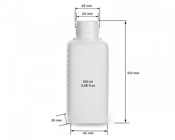 100 Ml HDPE Plastic Bottle With 25 Mm Thread Octopus Pack